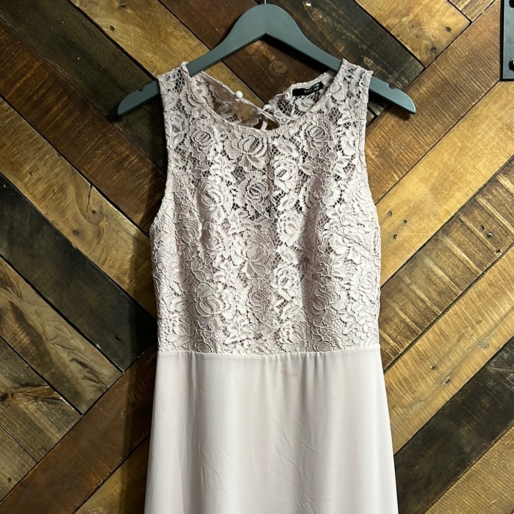 Pink Lace Bridesmaids Dress